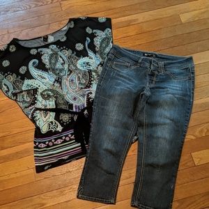 Rewind denim crops/tunic